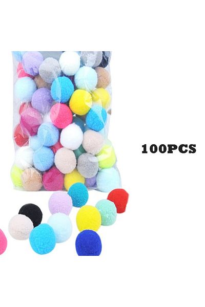 Choice 100PCS ball Cat Toys Interactive Launch Training Creative Kittens Mini Pompoms Games Stretch Plush B