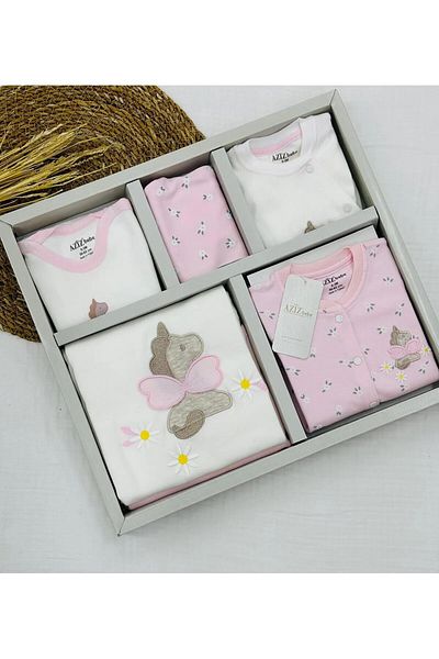 Aziz Bebe Unicorn Motif 10 Pieces New Model 2025 Day Pink Renaissance Nurse Sleeping Chair