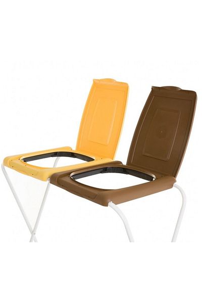 JOTTA Garbage bag holder, selective collection, 2 compartments, yellow-brown, Flipo