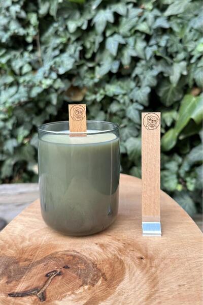 rufus concept Ahşap Mum Fitili Ve Yapışkanlı Fitil Sehpası 10 Adet (15X100X0,5MM) Pug Köpek