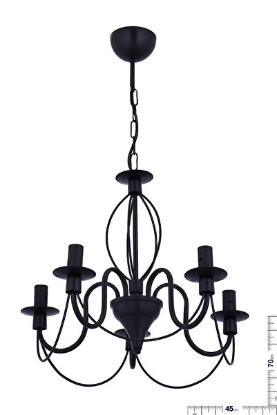 VK HOME AYDINLATMA HÜMEŞAH 5 Li AVİZE (SiYAH)