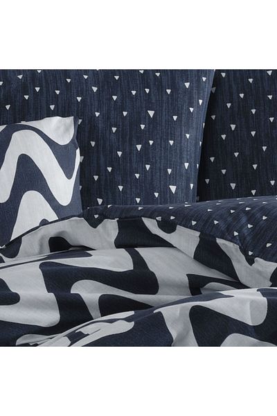 Bahar Majoli Home Set lenjerie de pat Majoli Bahar 100% bumbac Ranforce 144 TC 3 piese husă pilotă 160x220cm Waves Blue