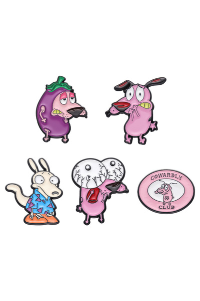 Choice مجموعة واحدة من دبابيس المينا الكرتونية الوردية على شكل كلب، دبابيس جر...