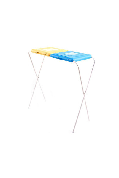 JOTTA Garbage bag holder, selective collection, 2 compartments, yellow-blue, ...
