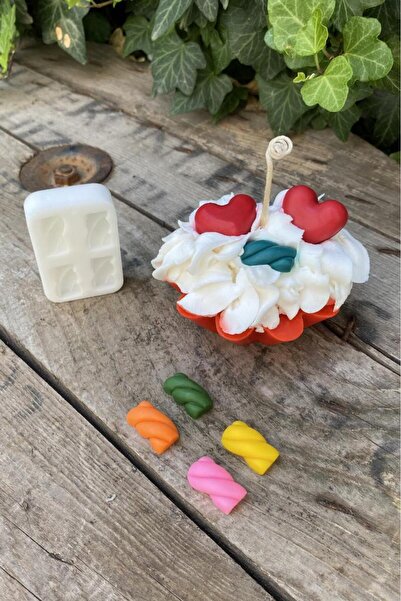 rufus concept Sarmal Jelibon Dörtlü Mum Kalıbı (SİLİKON) (1 ADET)