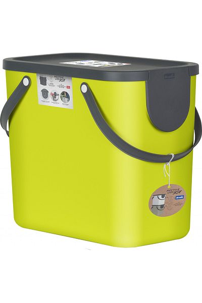 Rotho Selective waste bin 25L, lime, Albula