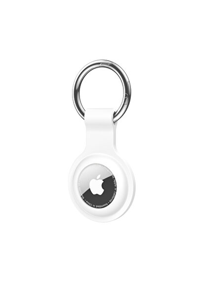 Choice سلسلة مفاتيح بيضاء لحماية غطاء حافظة سيليكون لجهاز AirTag، حلقة مضادة للضياع، ملحقات AirTags..