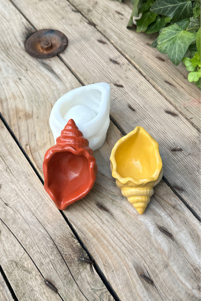 rufus concept Venüs Deniz Kabuğu Şekilli Kap Kalıbı (60MMX100MMX40MM) (SİLİKON) ( 1 Adet )