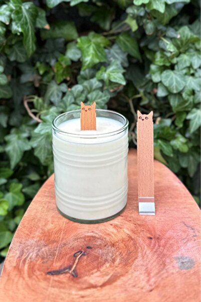 rufus concept Ahşap Mum Fitili Ve Yapışkanlı Fitil Sehpası 10 Adet (15X100X0,5MM) Kedi