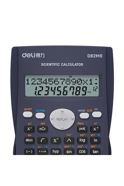 Deli Deli ED82MS Scientific Calculator - 240 Functions, 10+2 Digits, 3-Year Warranty, Dark Blue