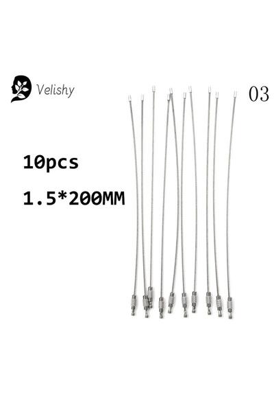 Choice1 سلسلة مفاتيح من 10 قطع من سلك حبل من الفولاذ المقاوم للصدأ مقاس A3، س...