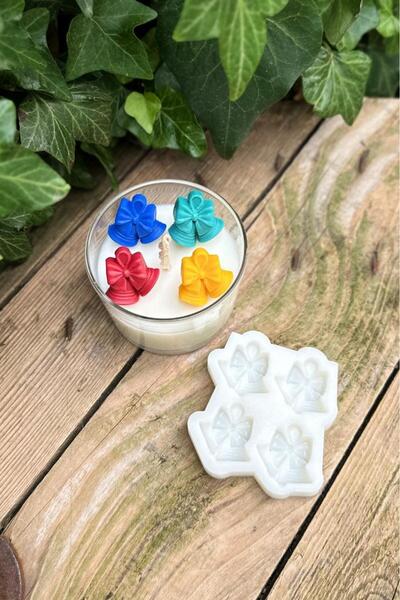 rufus concept 3D Yılbaşı Çanı Mini 4'lü Silikon Mum Kalıbı