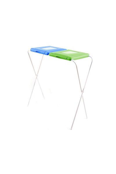 JOTTA Garbage bag holder, selective collection, 2 compartments, blue-green, Flipo