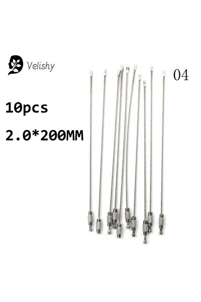 Choice3 سلسلة مفاتيح من 10 قطع من سلك حبل من الفولاذ المقاوم للصدأ مقاس A4، س...