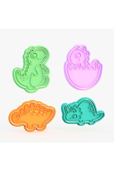 Hobist قالب بسكويت ديناصور لطيف - 4 ديناصورات مختلفة و4 قطع قاطعة - مشكل لب ا...