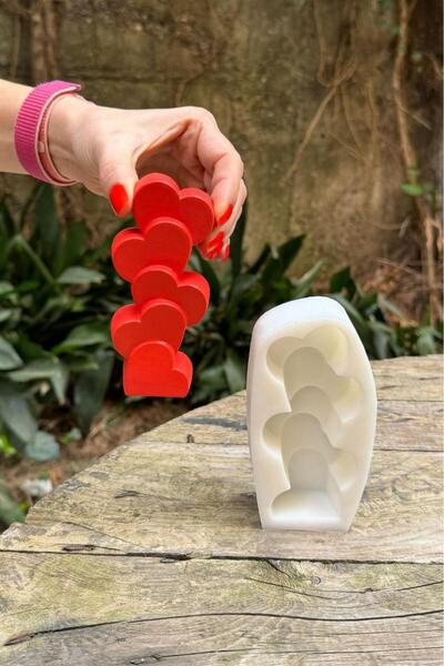 rufus concept Kalp Sütun Tekli Silikon Mum Kalıbı