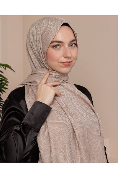 aldyoo Ethnic Pattern Double Face Viscose Shawl Cream Colored