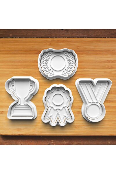 Hobist كأس الميداليات والميداليات - 4 أنماط مختلفة من قوالب البسكويت والبلاست...