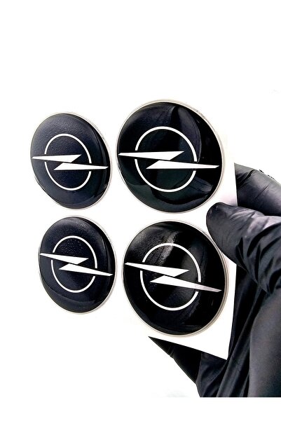 BsElektronik Opel Tasarım Damla Sticker Siyah Opel Jant Göbeği 5.5cm Uyumlu