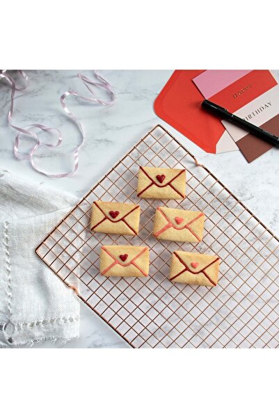 Hobist قالب كوكي على شكل ظرف حرف وقالب لب السكر