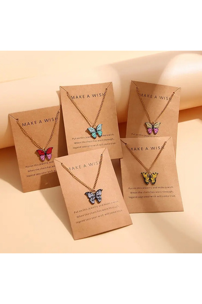 Choice AY56741012 مجموعة قلادات فراشات ملونة أنيقة من بوهو للنساء على الطراز ...