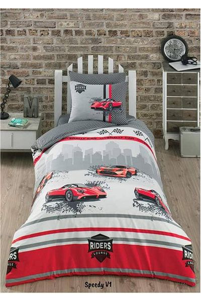 Bahar Majoli Home Lenjerie de pat pentru copii Majoli Bahar 100% bumbac Ranforce 144 TC pentru 1 persoana 3 piese Speedy