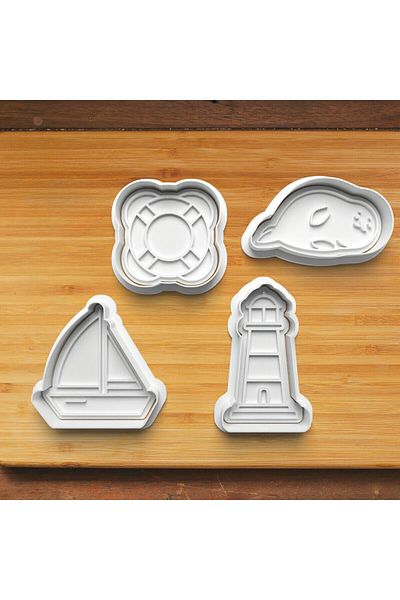 Hobist Lighthouse Sailing Sailor Themed Cookie Mold and Sugar Dough Mold