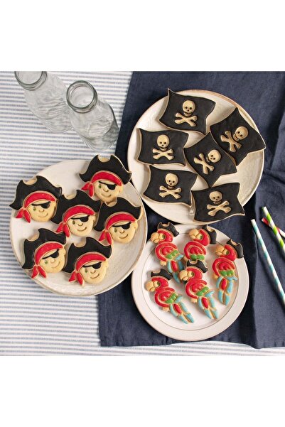 Hobist Pirate Parrot Pirate And Pirate Flag Triple Cookie Mold