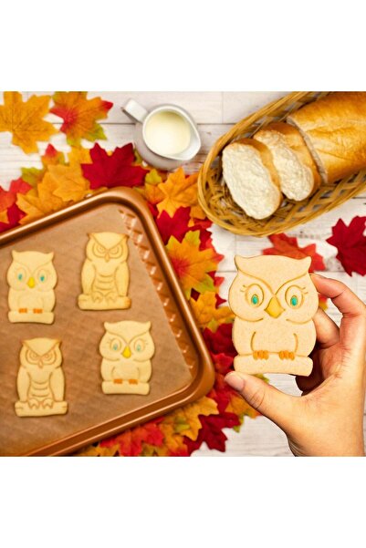 Hobist قالب كوكي لطيف على شكل بومة صغيرة وقالب لب السكر