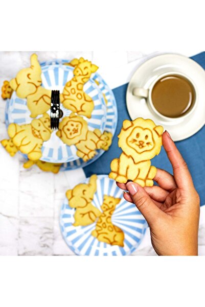 Hobist قالب كوكي لطيف على شكل أسد صغير وقالب لب السكر