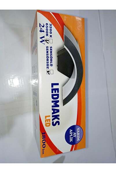 AC ledmaks Siyah Led Yarım Ay Aplik 6500K (Beyaz Işık)