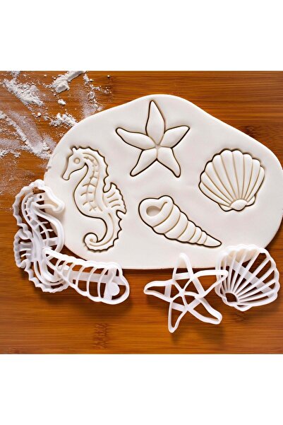 Hobist مجموعة من أربع قطع من قوالب البسكويت على شكل نجم البحر - حصان البحر - ...