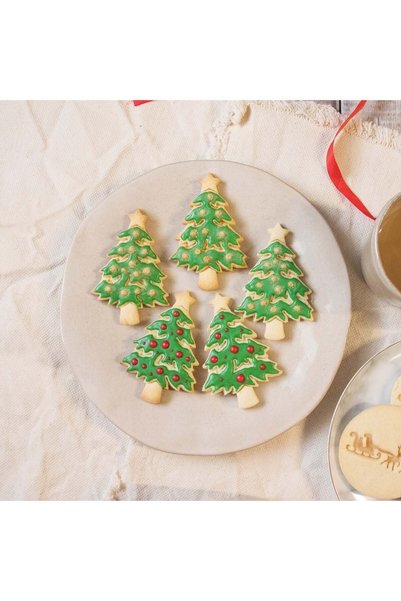 Hobist Christmas Pine Tree Star Cookie Mold - Sugar Plasticine Mold 10cm