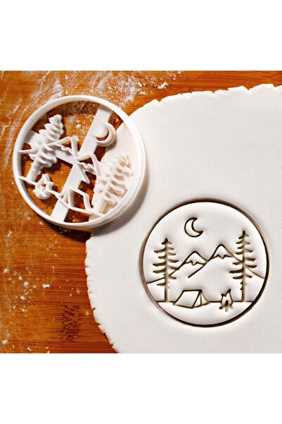 Hobist قالب بسكويت على شكل غابة للتخييم وقالب لب السكر