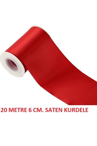 serap çiçekçilik 6.CM 20 METRE ÇİFT TARAFLI KIRMIZI SATEN KURDELE