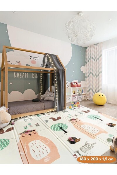 MooieBaby's Mooiebabys Lovely Jungle Katlanabilir Oyun Matı Oyun Halısı 180 X...