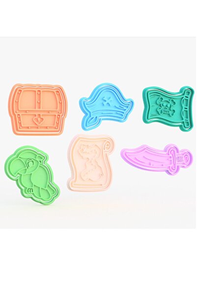 Hobist 6 قوالب كوكي منقوشة مختلفة تحت عنوان القراصنة وقالب لب السكر