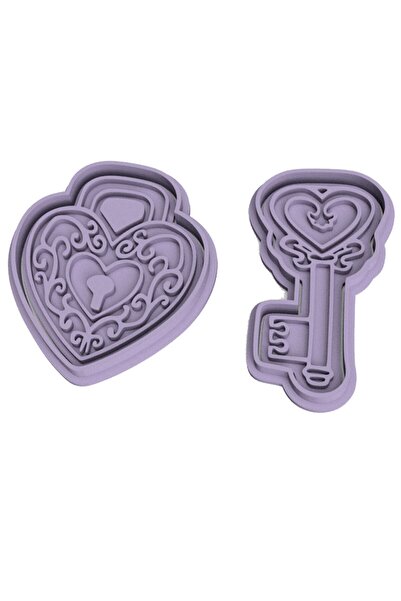 Hobist قالب كوكي على شكل قلب ومفتاح وقالب لب السكر