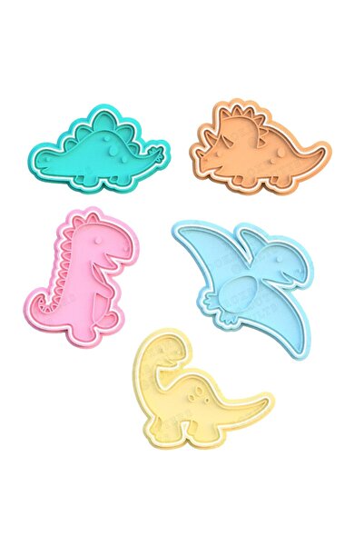 Hobist 5 قوالب مختلفة لملفات تعريف الارتباط على شكل ديناصور - صانعة البلاستيس...