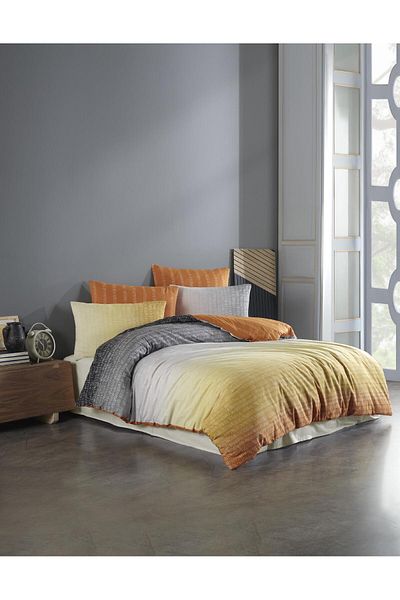 Bahar Majoli Home Set lenjerie de pat Majoli Bahar 100% bumbac Ranforce 144 TC 4 piese husă pilotă 200x220 cm Breeze Yellow