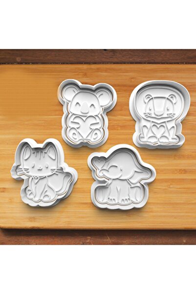 Hobist حيوانات لطيفة تحمل قلبًا، قالب كوكيز وقالب لب السكر