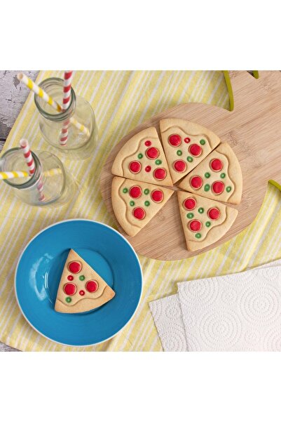 Hobist قالب كوكي منقوش بالبيتزا - قالب عجينة السكر