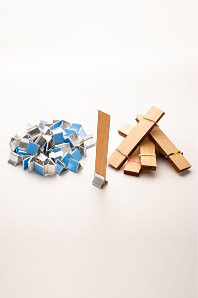 rufus concept Ahşap Mum Fitili + Yapışkanlı Sehpa - 50 Adet ( 20mm x 100mm x ...