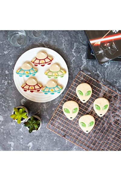 Hobist مجموعة قوالب البسكويت الفضائية UFO وقالب لب السكر