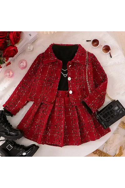 nannie Red Girls Luiza Outfit - 3-4 years