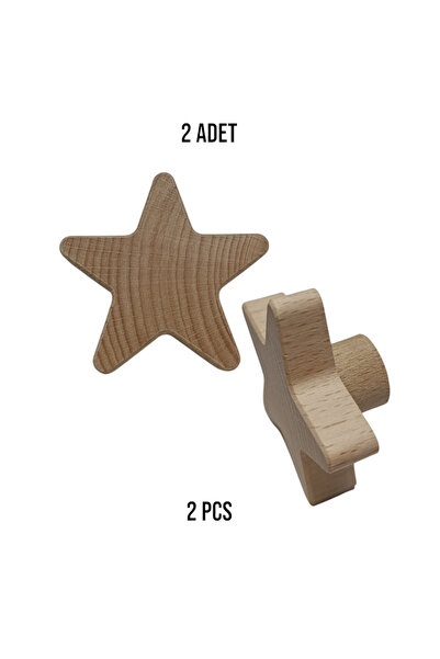 Bay Kulp yıldız kulp şık çocuk odası kulpu dolap kulpu ahşap kulp ( ÇİFT )