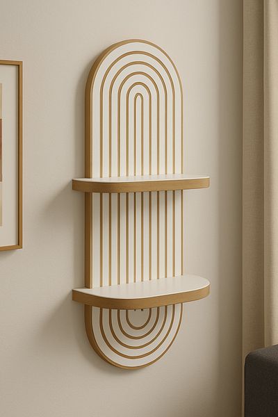 moka park avm Arya Decorative Wall Shelf Balcony Decor Shelf Mdf White 70*20 cm