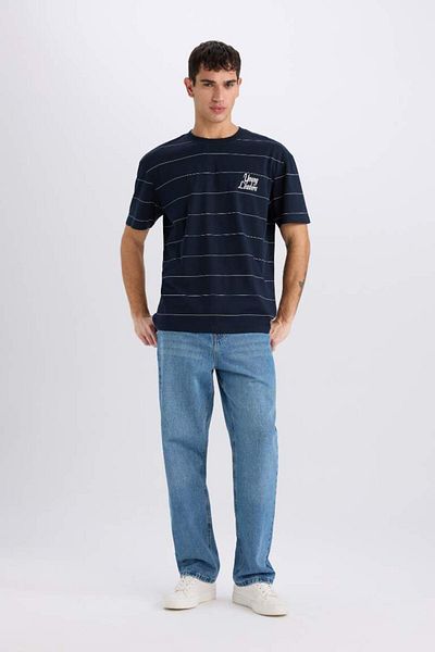 DeFacto Ανδρικό μπλουζάκι Navy Blue E0592ax/nv253