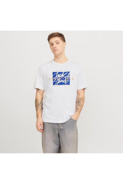 Jack & Jones Jack&Jones Colton Crew Neck Erkek Beyaz Yuvarlak Yaka Tişört