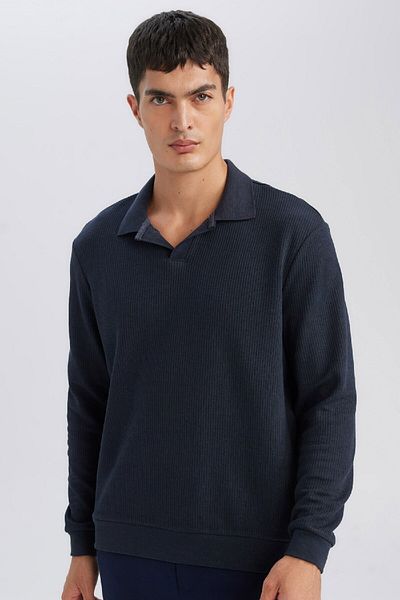 DeFacto Normál szabású póló nyakú jacquard kötöttáru pulóver A9785ax24au